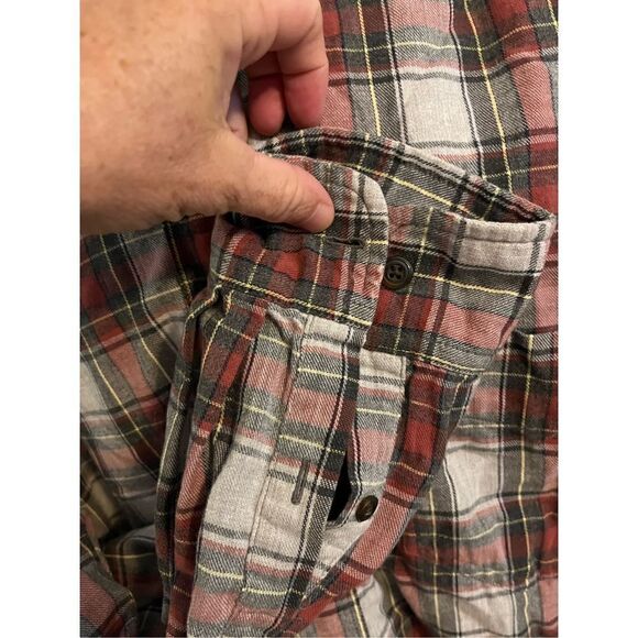 J. Crew Y2K Distressed Flannel Cotton Plaid Long Sleeve. Size XL - Picture 5 of 6